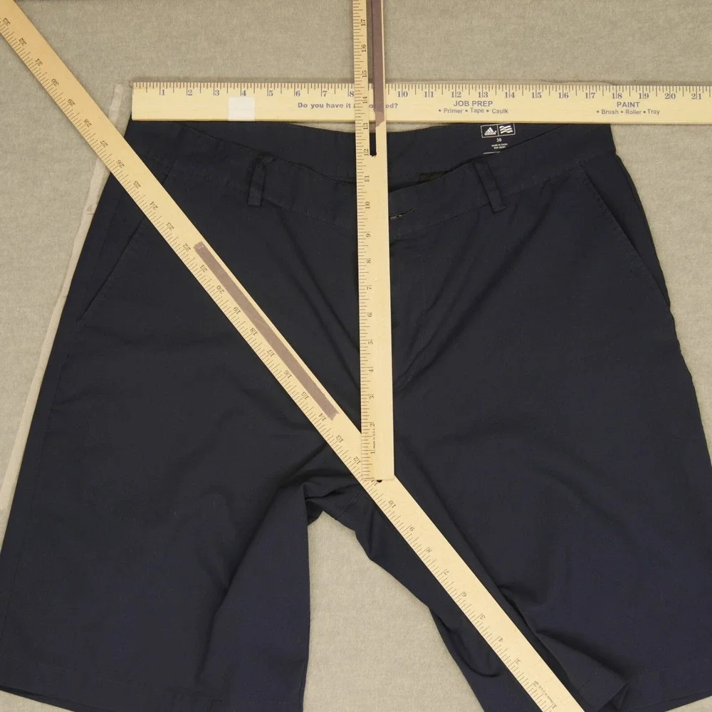 Adidas Men Shorts 36 Blue Chino Golf Logo Pockets Mid‎ Rise 11